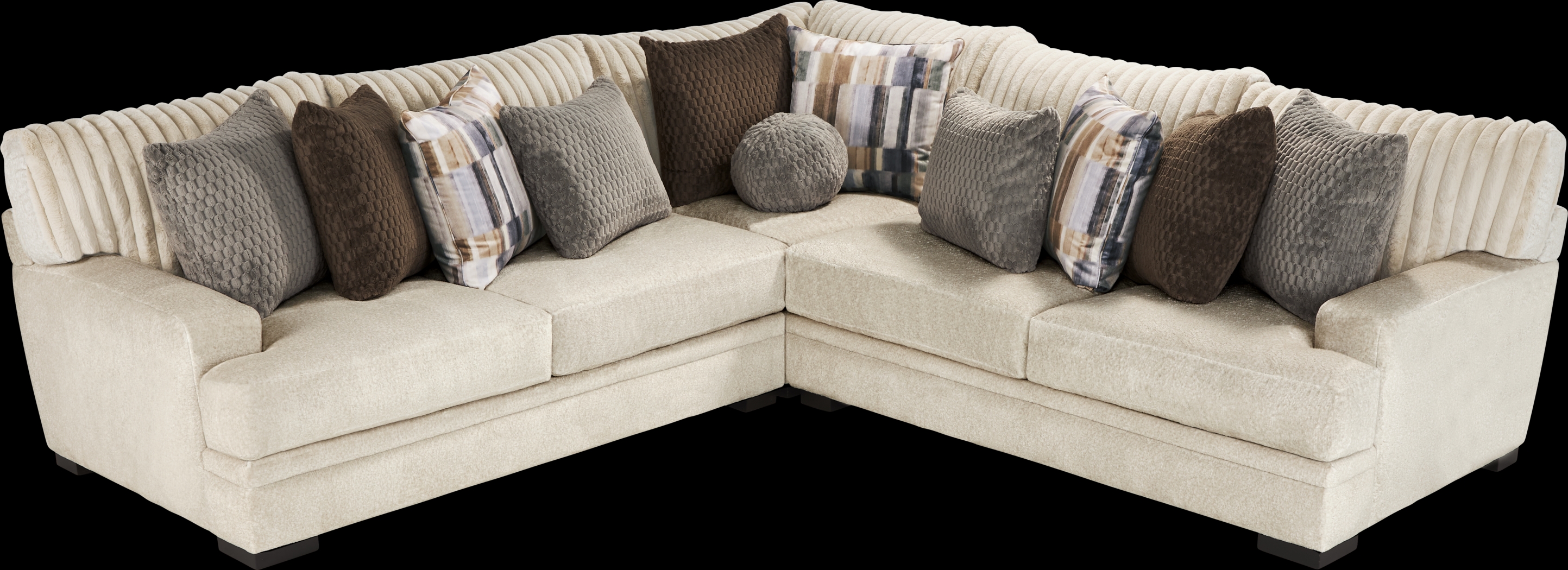 Hudson Street Beige 3 Pc Sectional - Thumbnail - Image 3