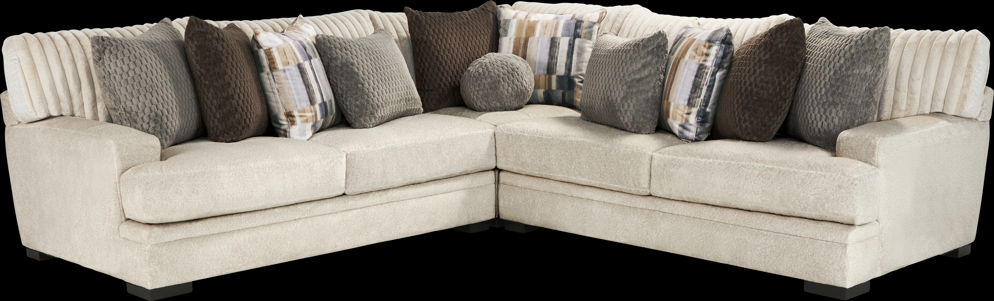 Hudson Street Beige 3 Pc Sectional - Thumbnail - Image 1