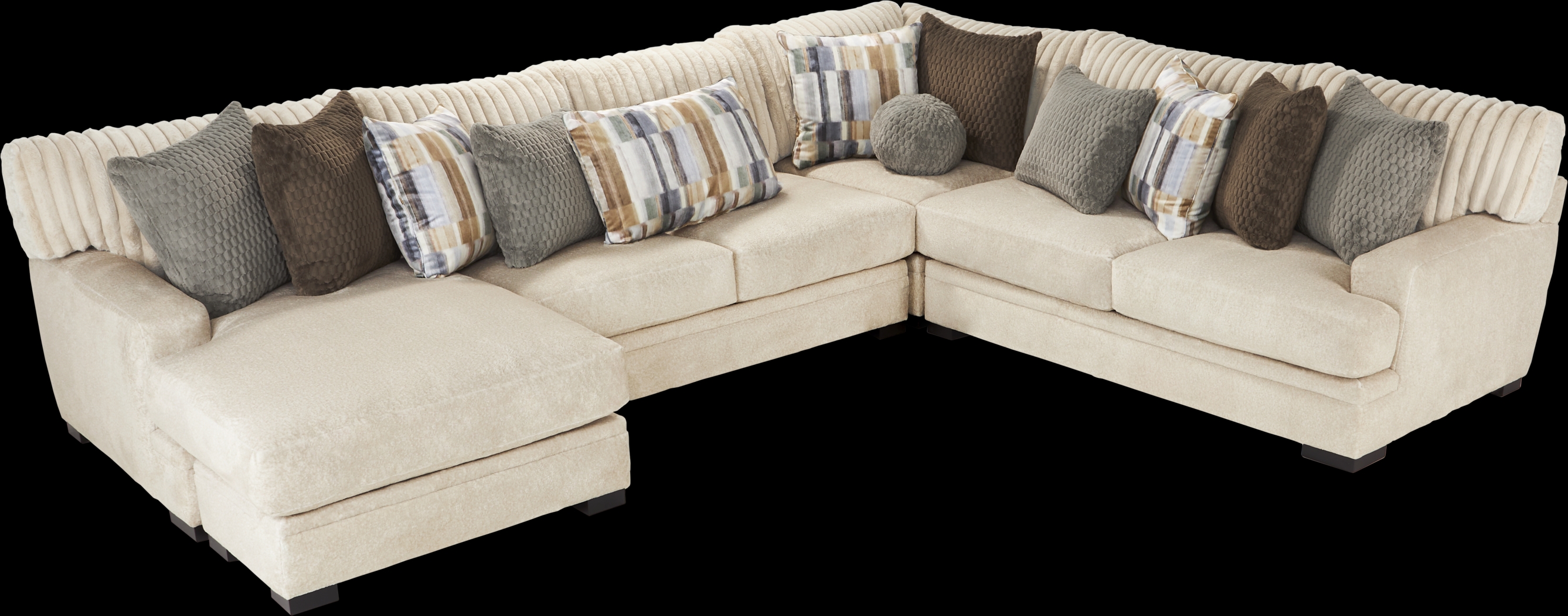 Hudson Street Beige 3 Pc Sectional - Thumbnail - Image 3