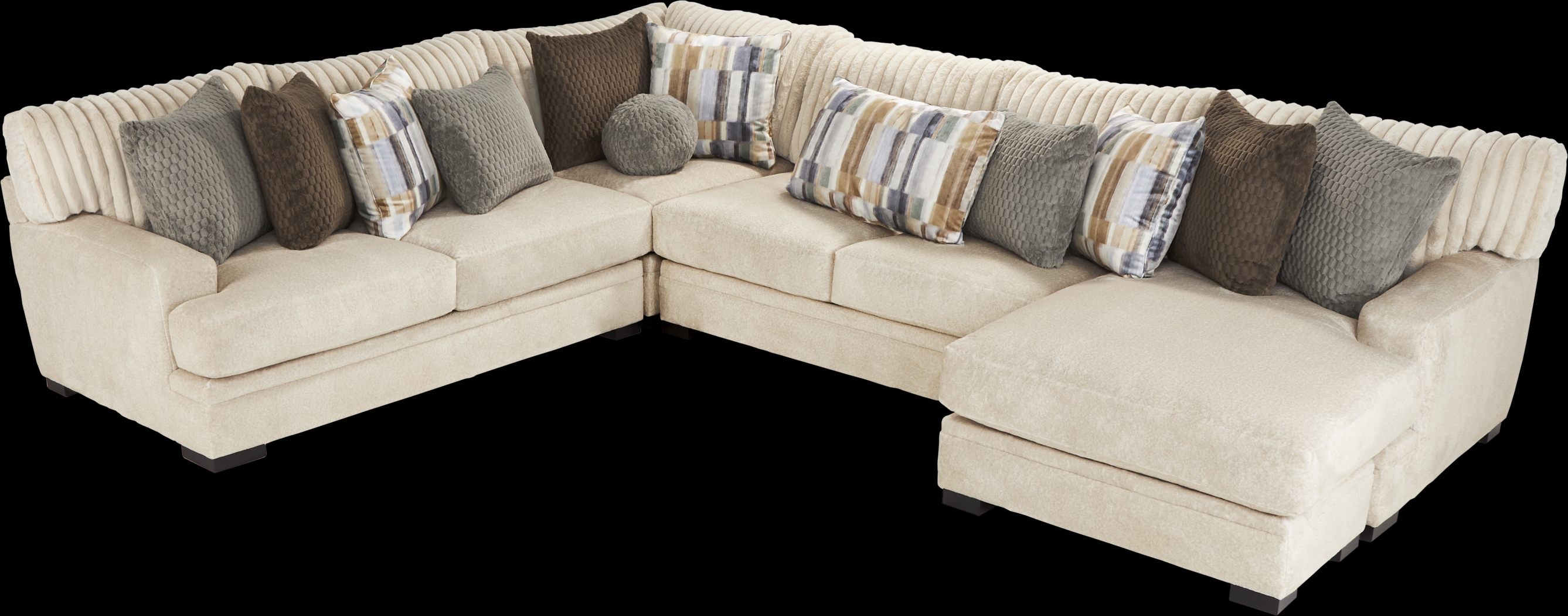 Hudson Street Beige 3 Pc Sectional - Thumbnail - Image 3