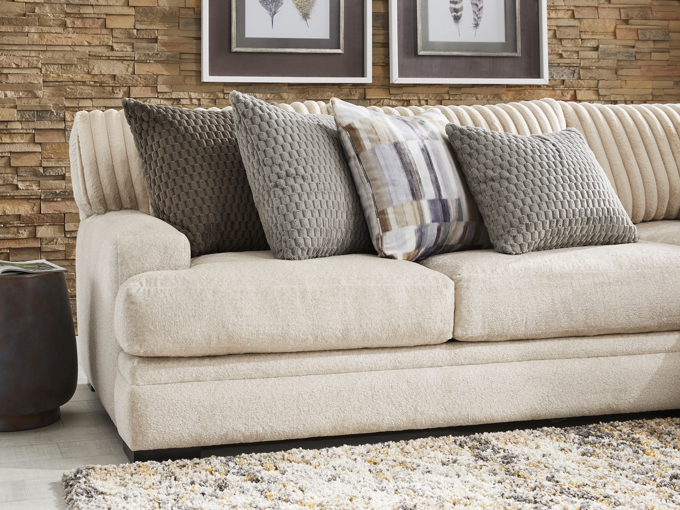 Hudson Street Beige 3 Pc Sectional - Thumbnail - Image 4