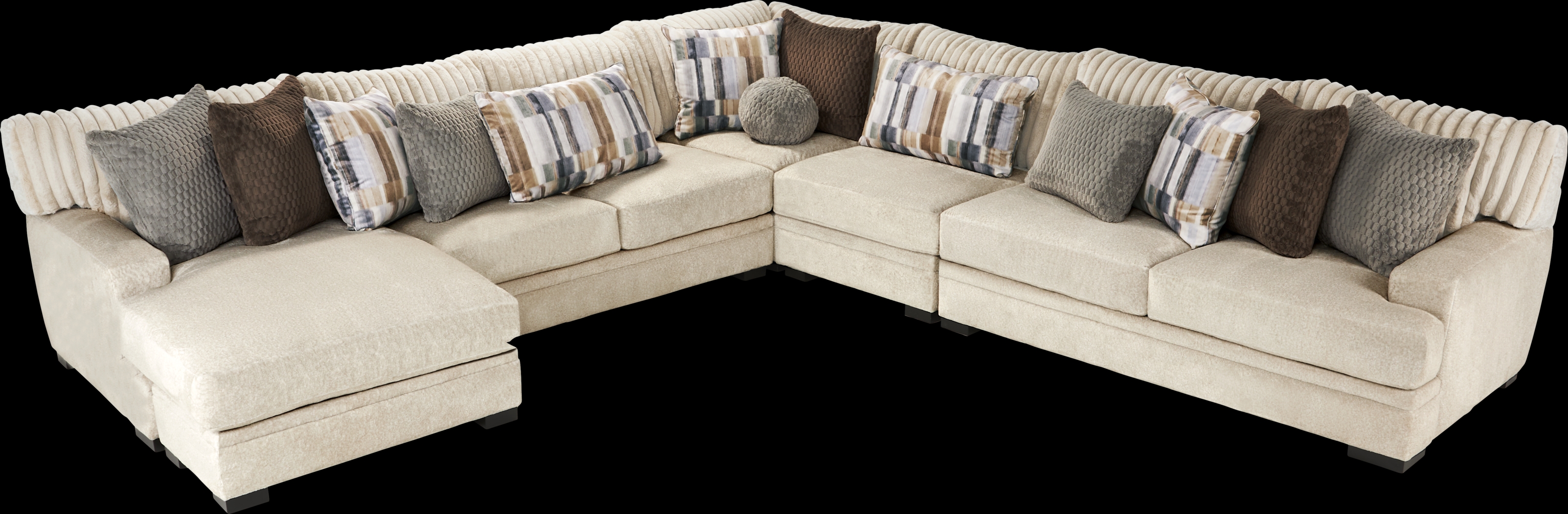 Hudson Street Beige 4 Pc Sectional - Thumbnail - Image 3