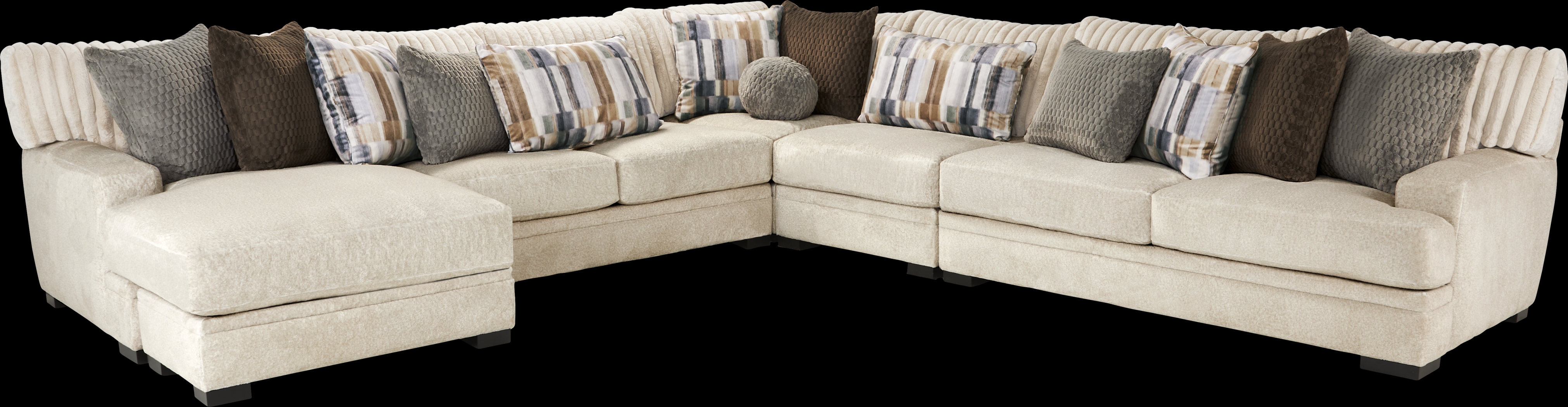 Hudson Street Beige 4 Pc Sectional - Thumbnail - Image 1