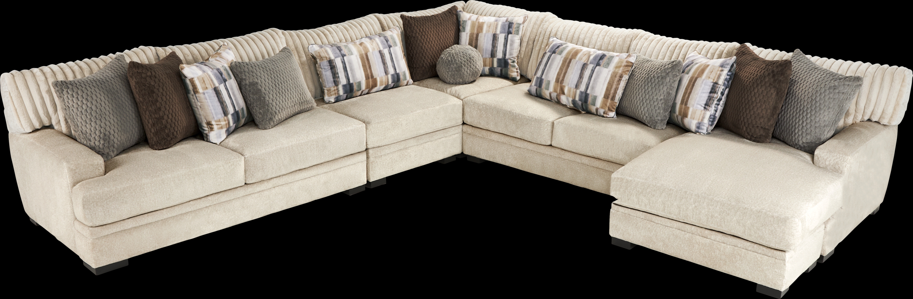 Hudson Street Beige 4 Pc Sectional - Thumbnail - Image 3