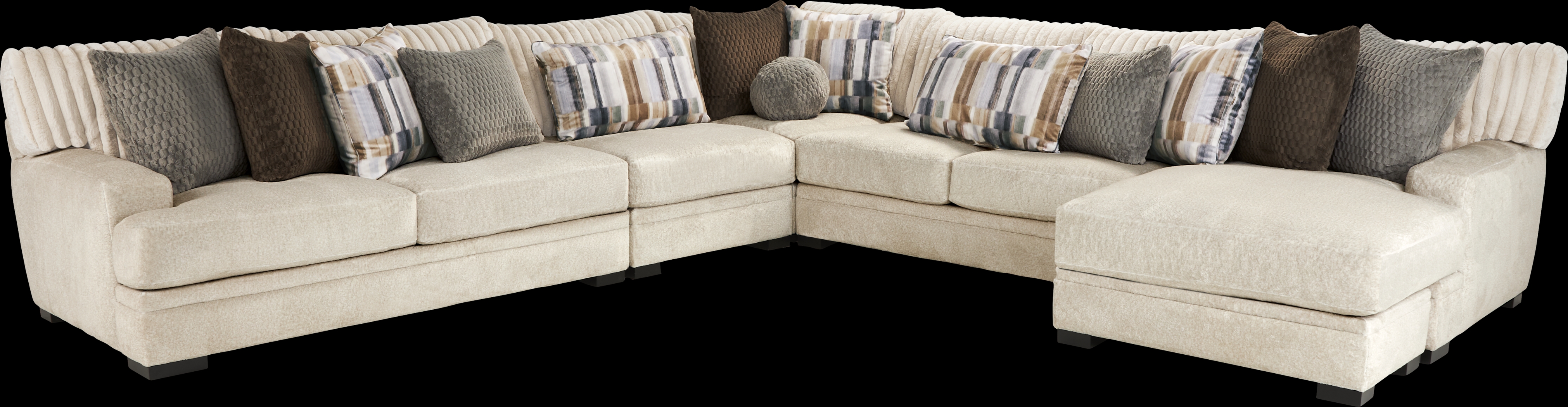Hudson Street Beige 4 Pc Sectional - Thumbnail - Image 1