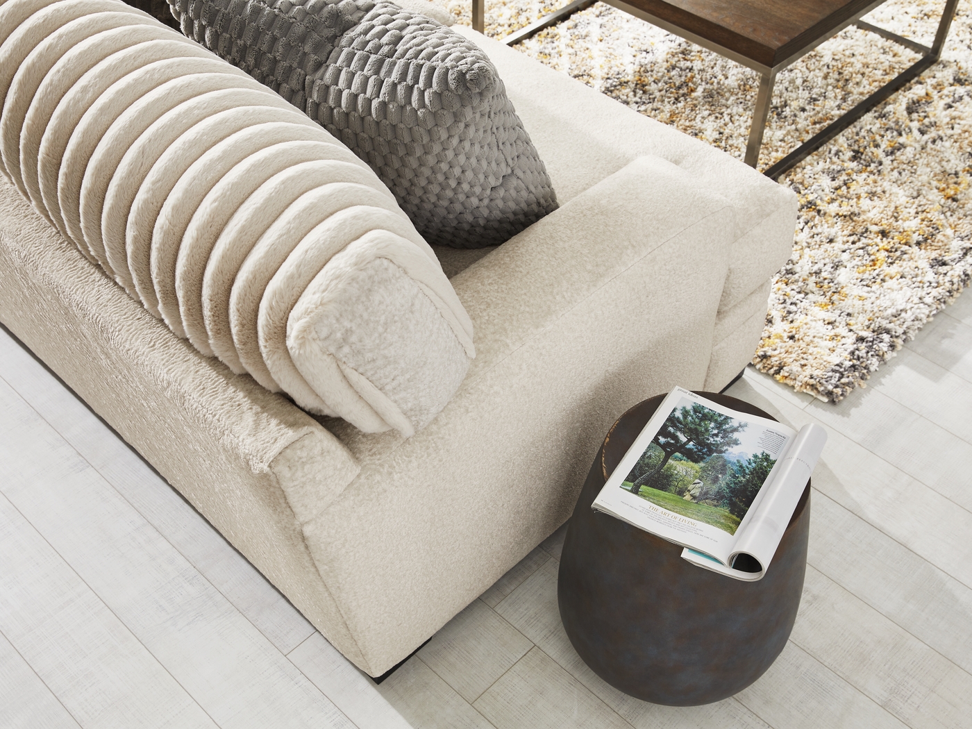 Hudson Street Beige 7 Pc Sectional Living Room - Thumbnail - Image 6