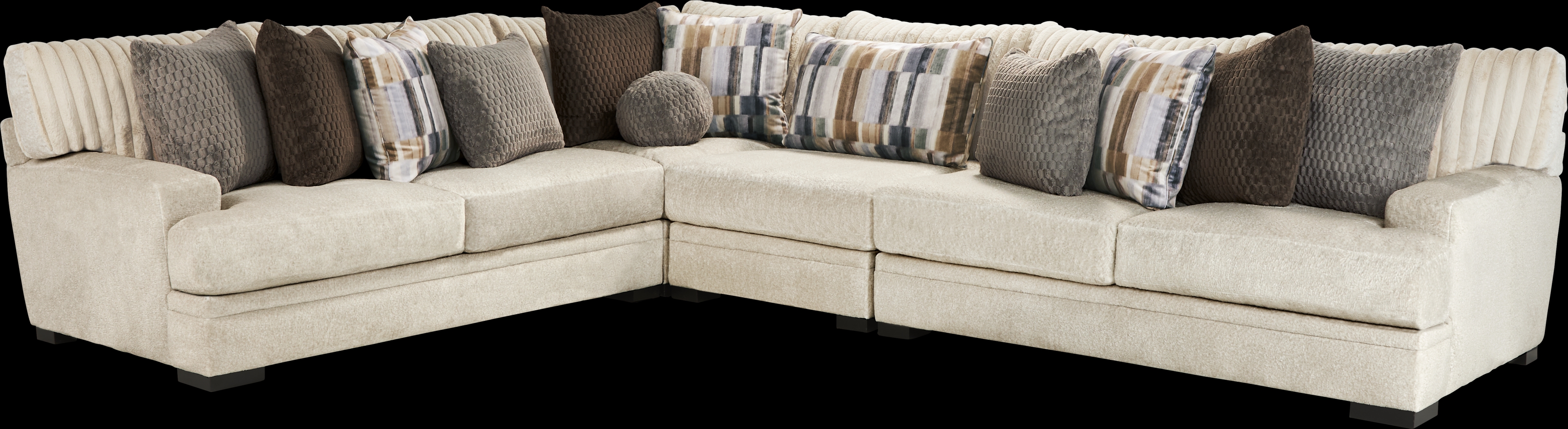 Hudson Street Beige 4 Pc Sectional - Thumbnail - Image 1
