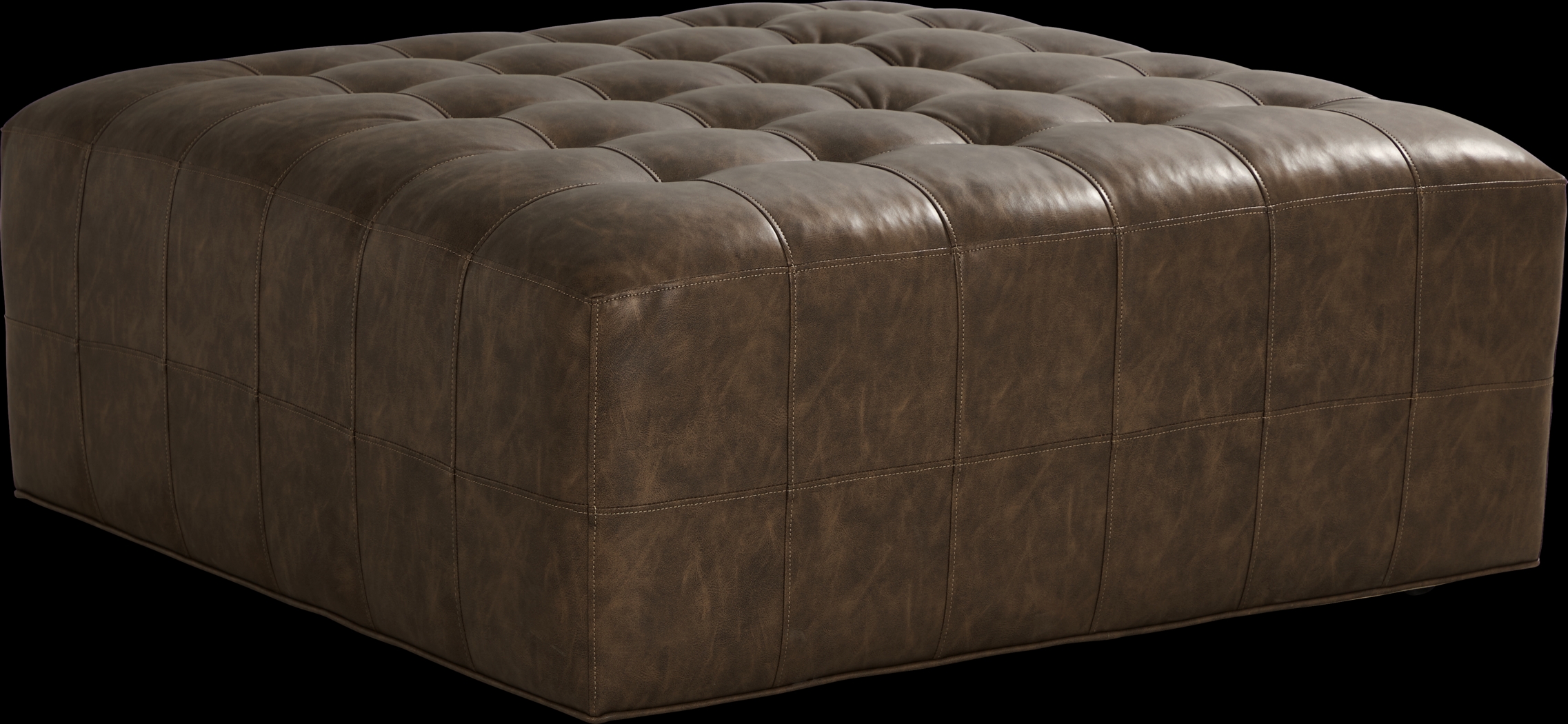 Hudson Street Brown Cocktail Ottoman - Thumbnail - Image 1