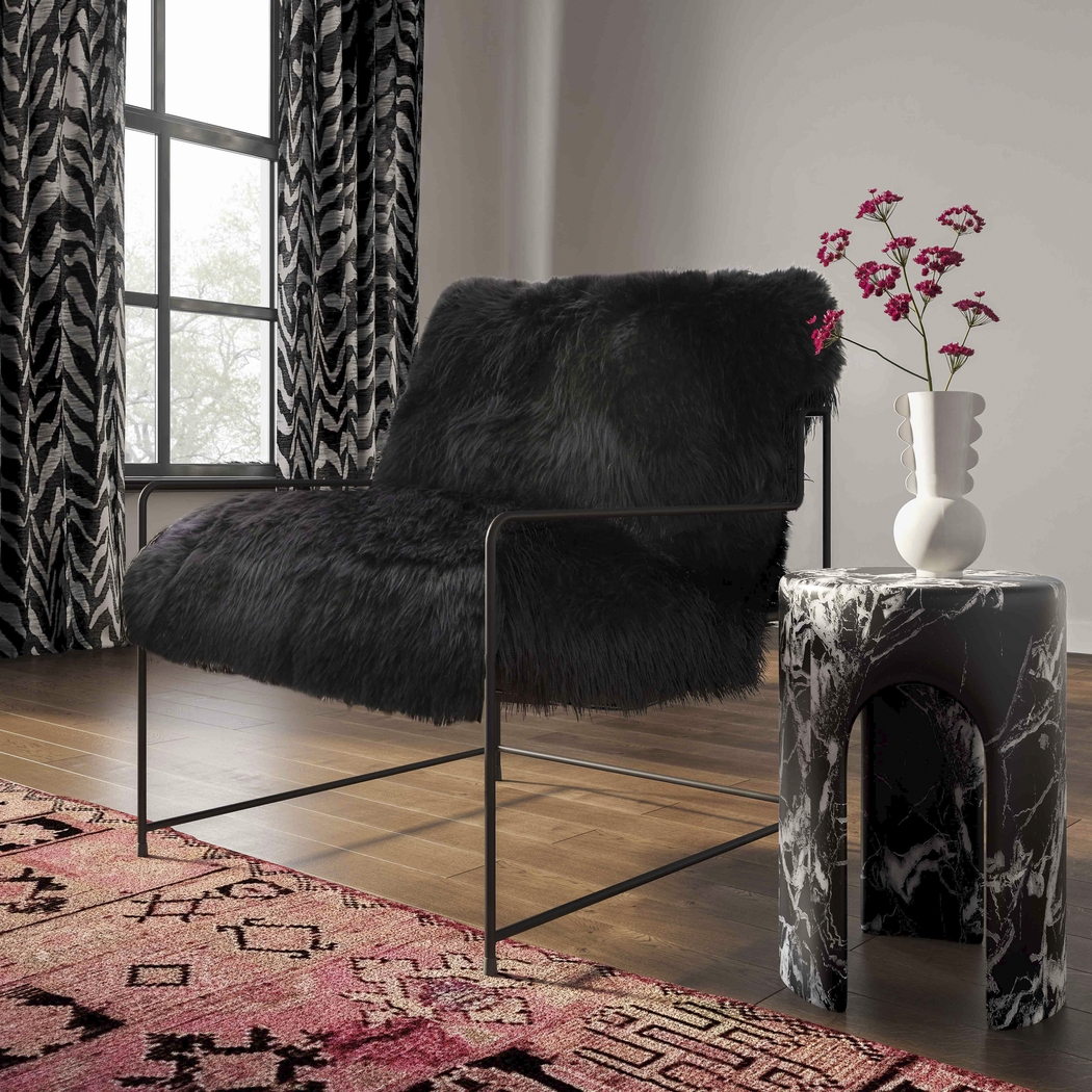 Huetter Black Accent Chair - Thumbnail - Image 2