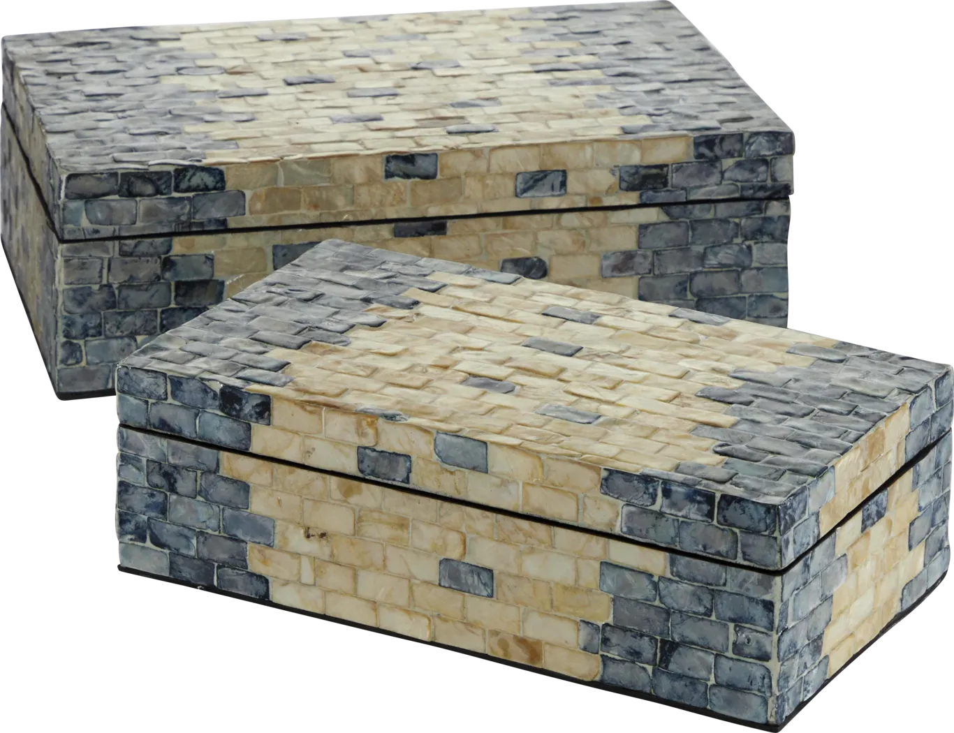 Hugai Blue Decorative Box, Set of 2 - Thumbnail - Image 1