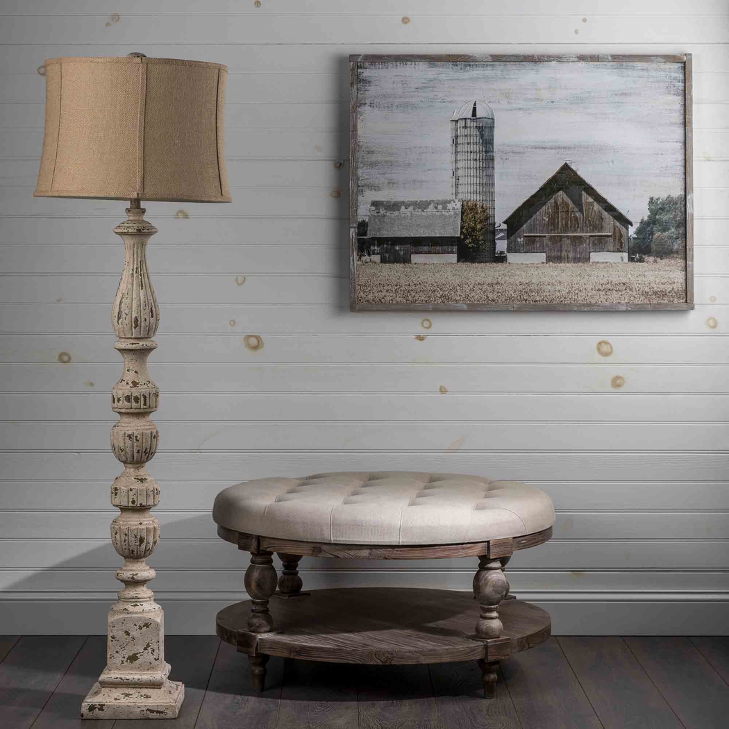 Hughlyn Cream Accent Ottoman - Thumbnail - Image 3