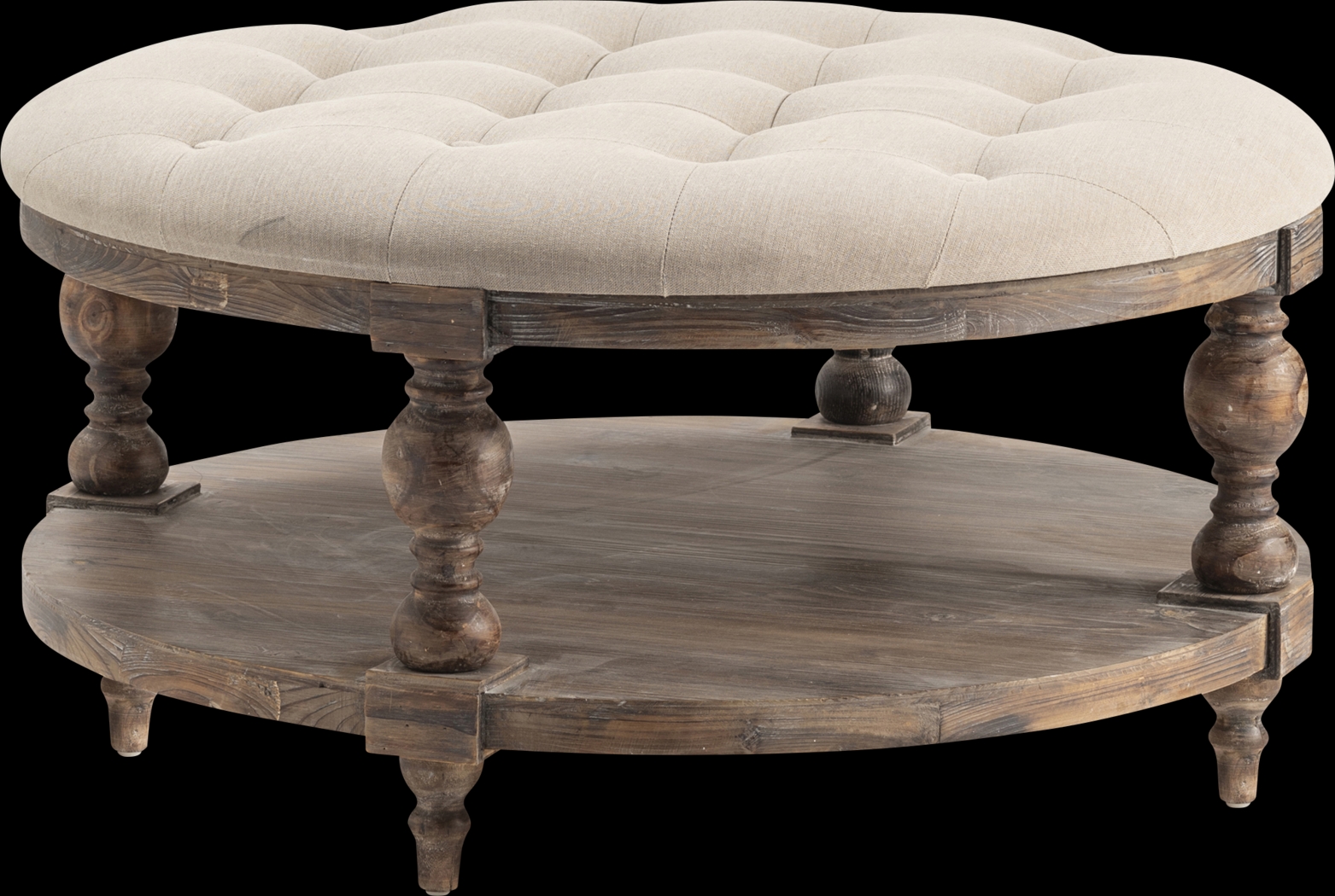 Hughlyn Cream Accent Ottoman - Thumbnail - Image 1