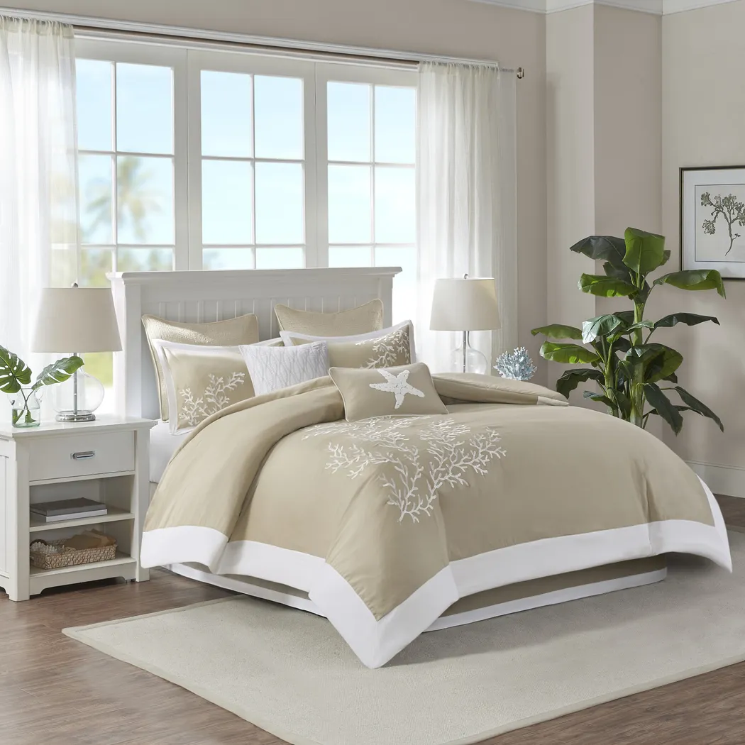 Huizache Brown 6 Pc Queen Comforter Set - Thumbnail - Image 1