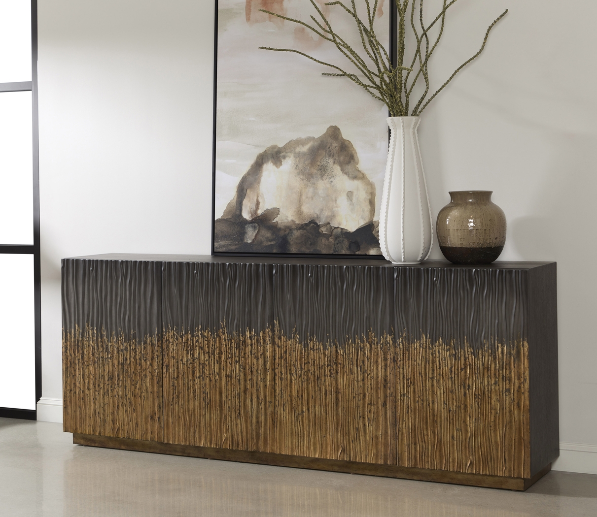 Hullen Gray Credenza - Thumbnail - Image 2