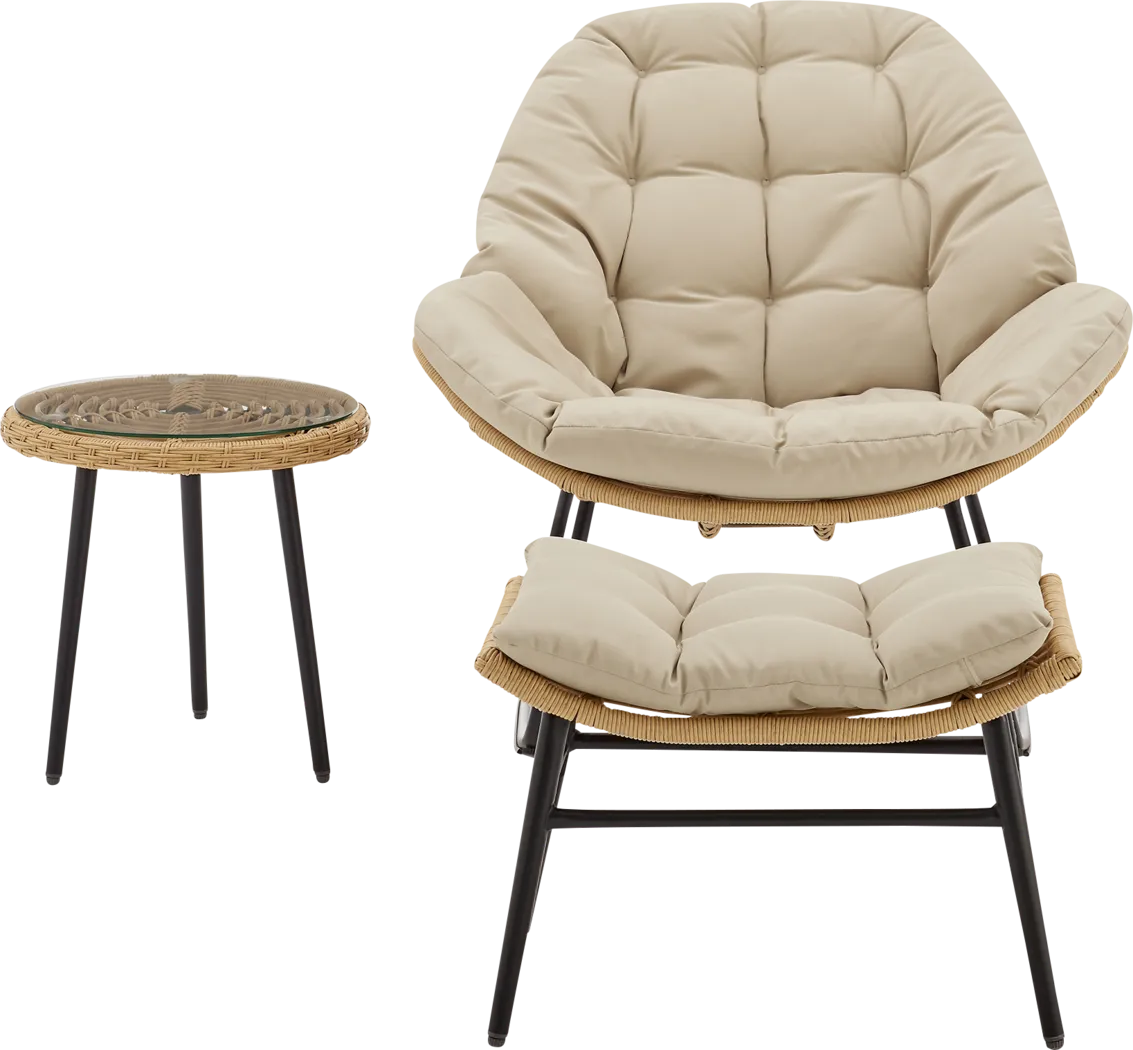 Hulnick Cream 3 Pc Rocking Chair Set - Thumbnail - Image 1