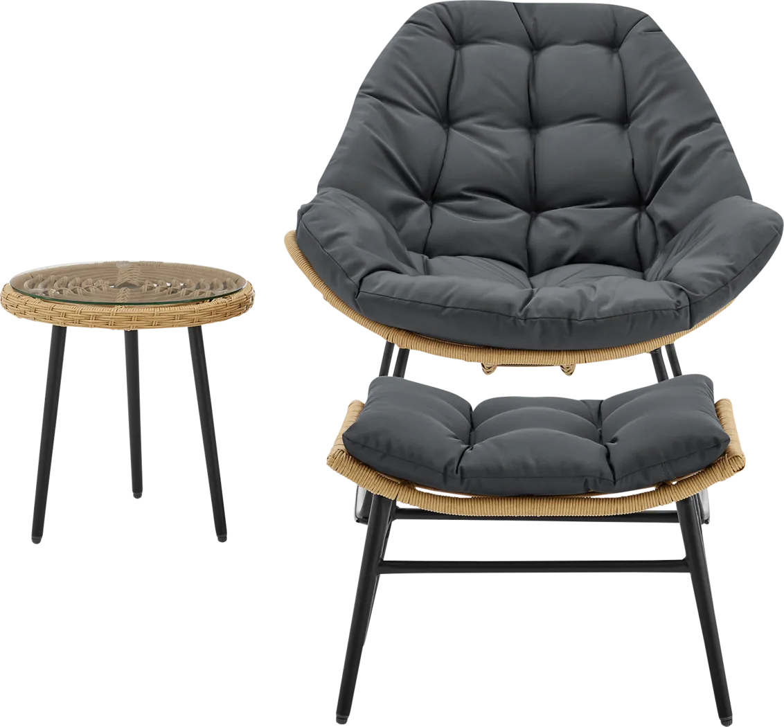 Hulnick Gray 3 Pc Rocking Chair Set - Thumbnail - Image 1