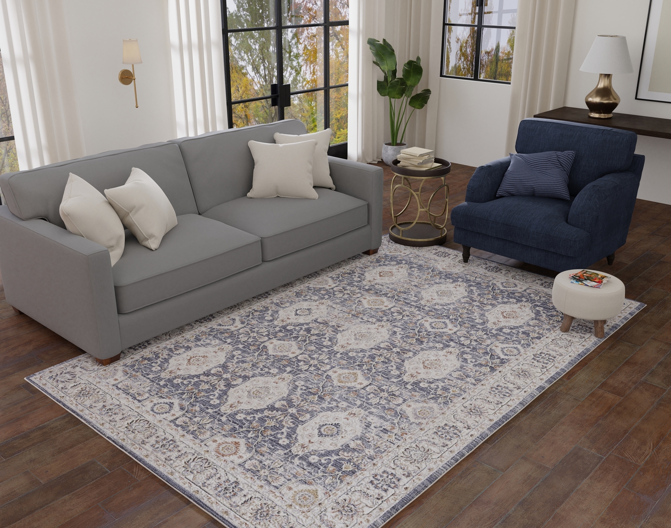 Hulwaki Blue 5'3 x 7'10 Rug - Thumbnail - Image 2