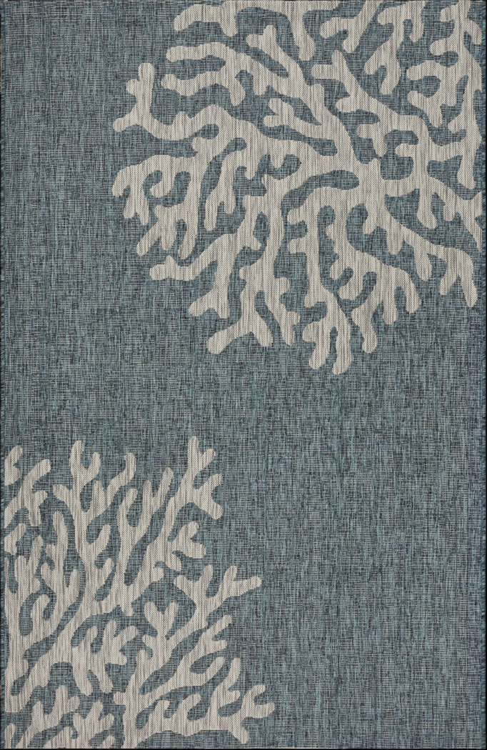 Humnia Blue/Gray 7'9 x 9'5 Indoor/Outdoor Rug - Thumbnail - Image 1