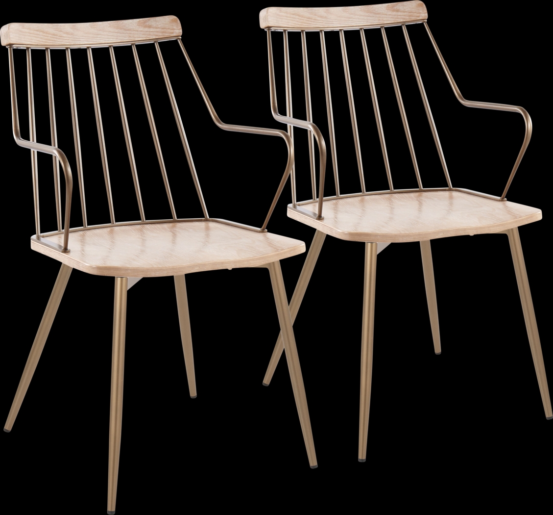 Hundley White Arm Chair, Set of 2 - Thumbnail - Image 1