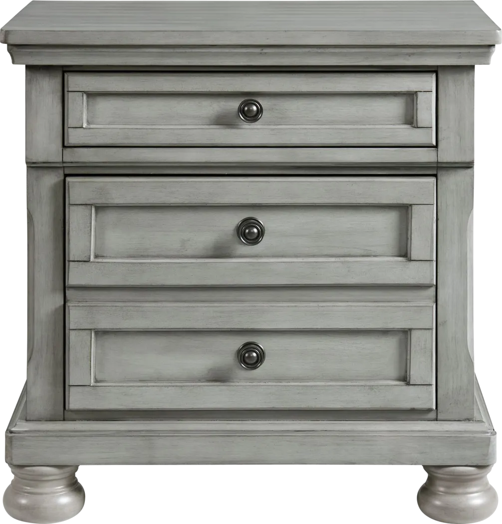 Hunnicutt Gray Nighstand with USB - Thumbnail - Image 3