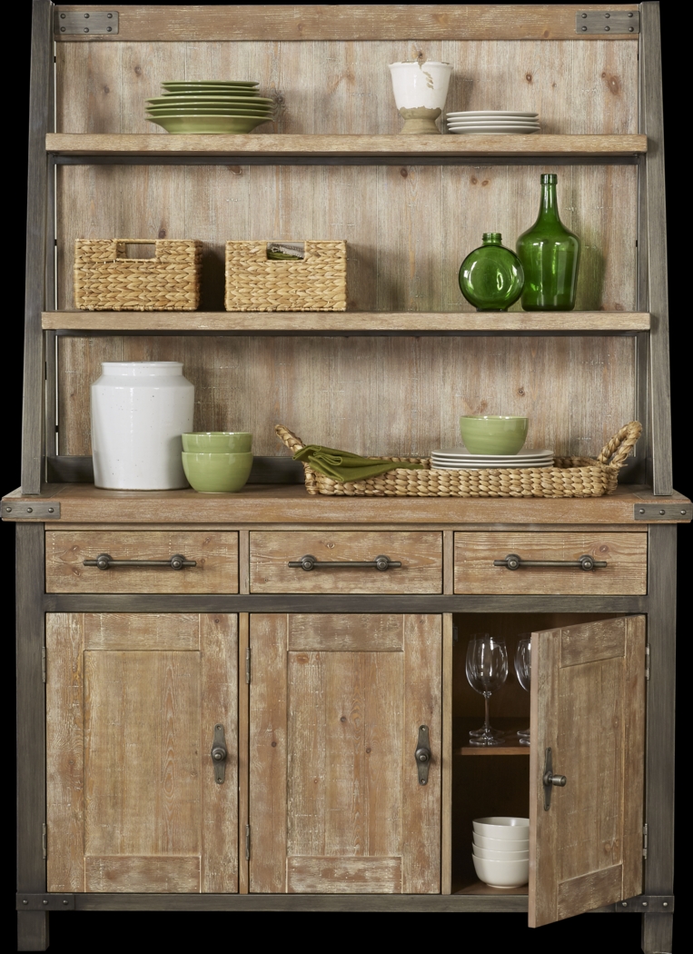 Hunter Mill Brown 2 Pc Server with Hutch - Thumbnail - Image 1