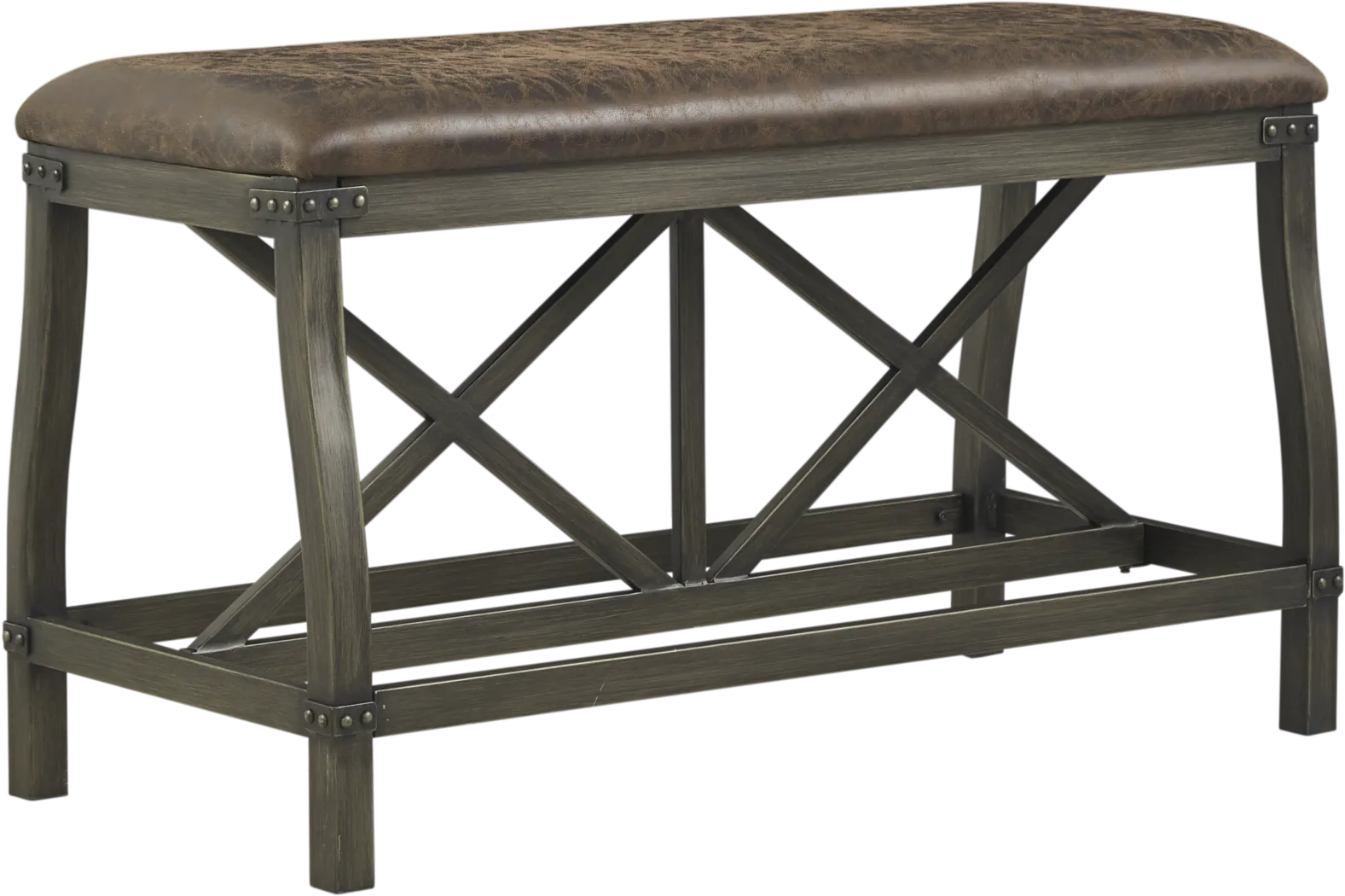 Hunter Mill Brown Counter Height Bench - Thumbnail - Image 1