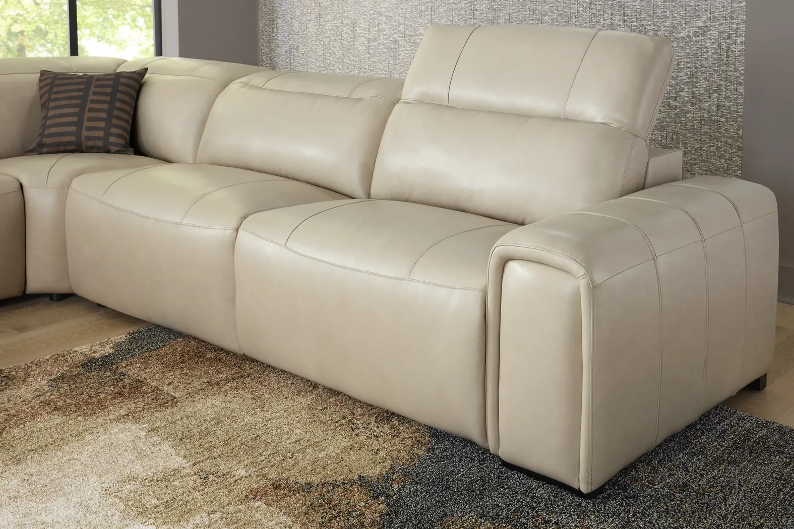 Huntington Ivory Leather 9 Pc Dual Power Reclining Sectional Living Room - Thumbnail - Image 7