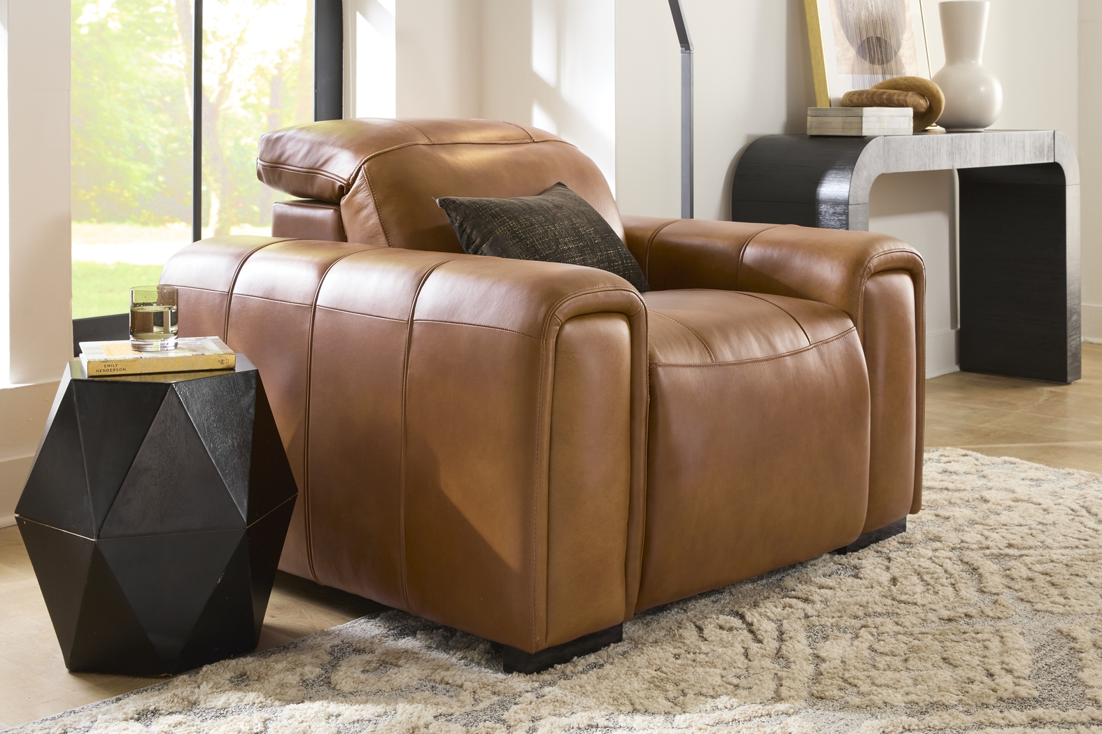 Huntington Saddle Leather Dual Power Recliner - Thumbnail - Image 4
