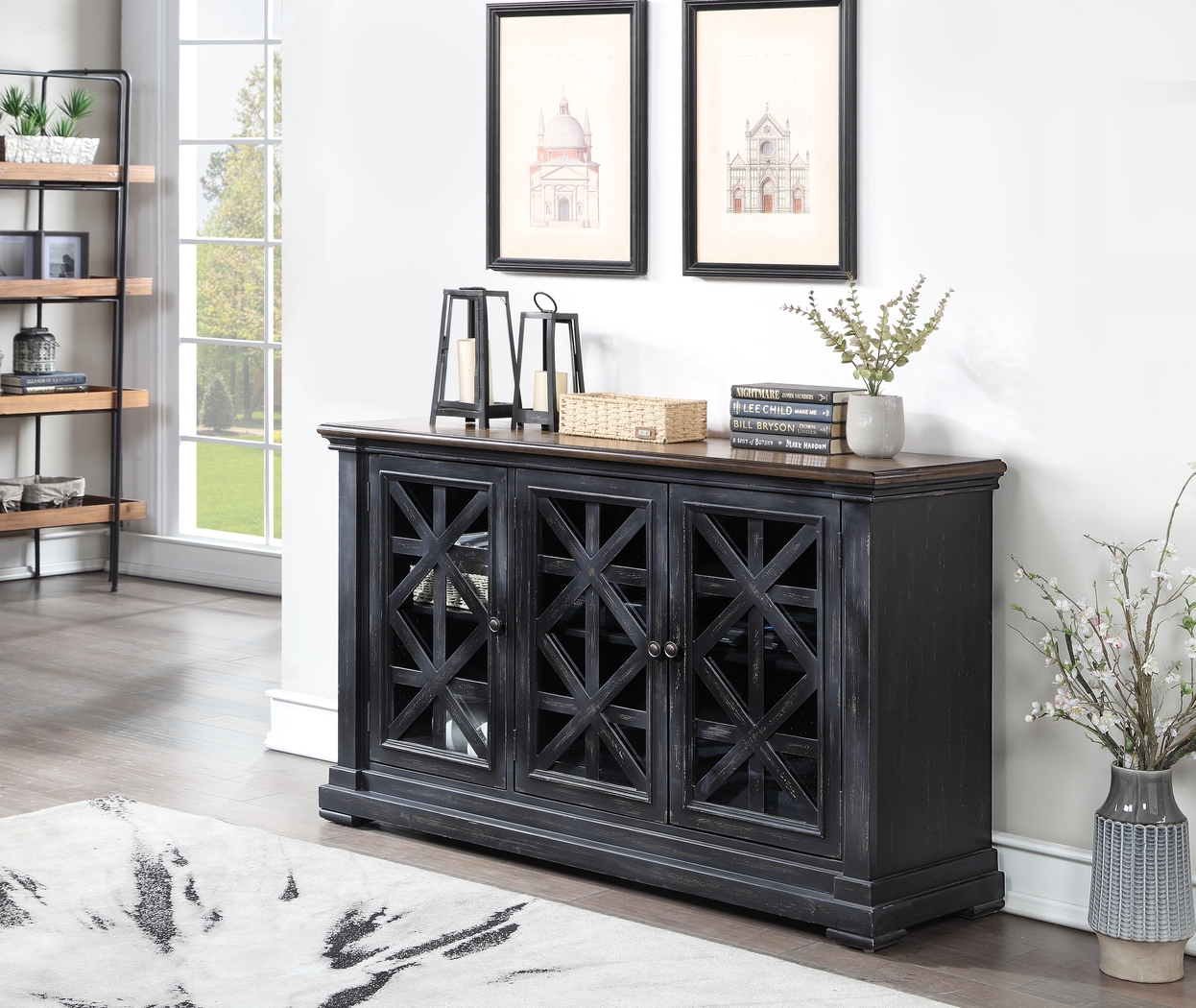 Huntwell Black Credenza - Thumbnail - Image 2