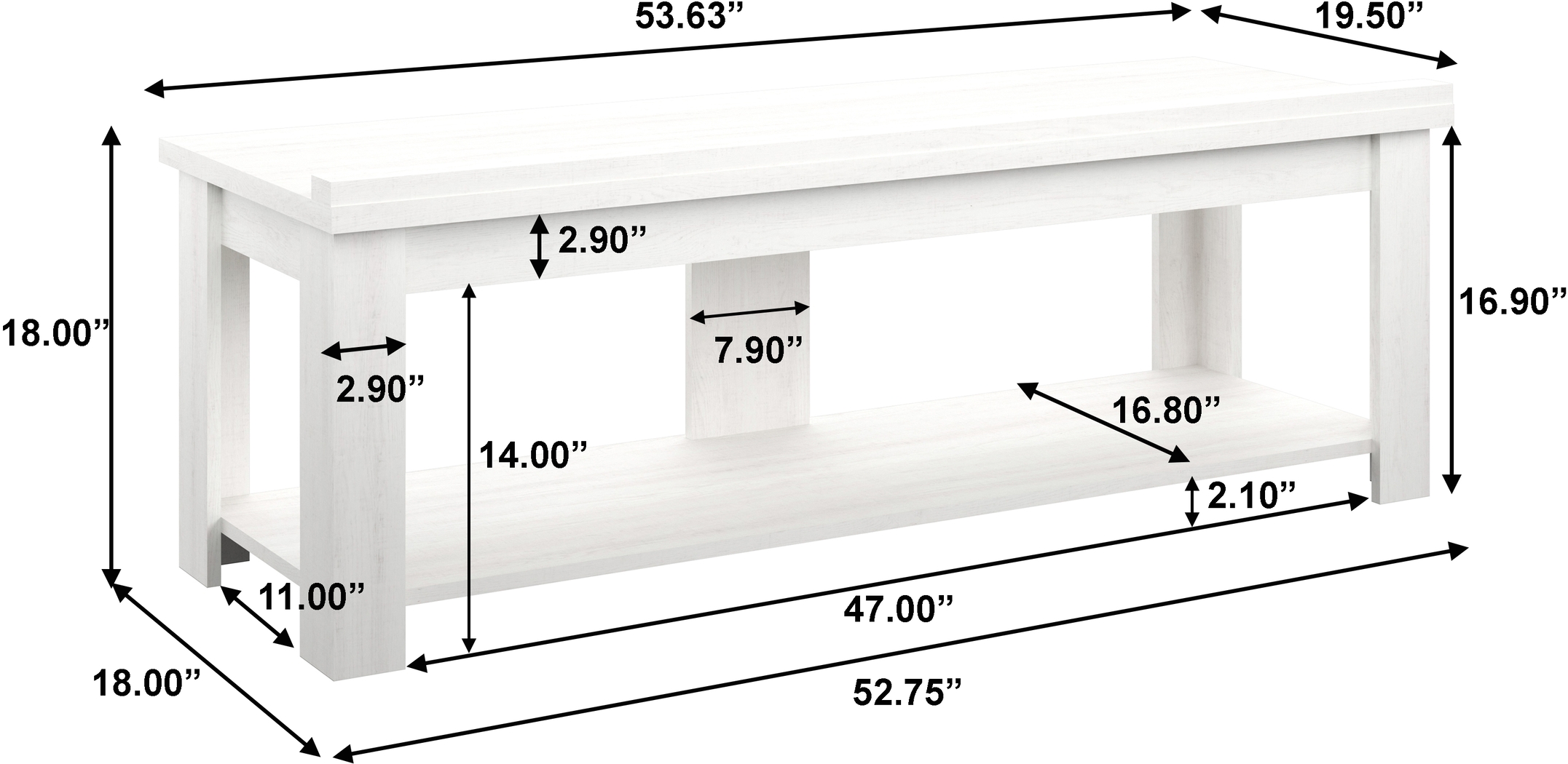 Hurndon White 54 in. Console - Thumbnail - Image 9