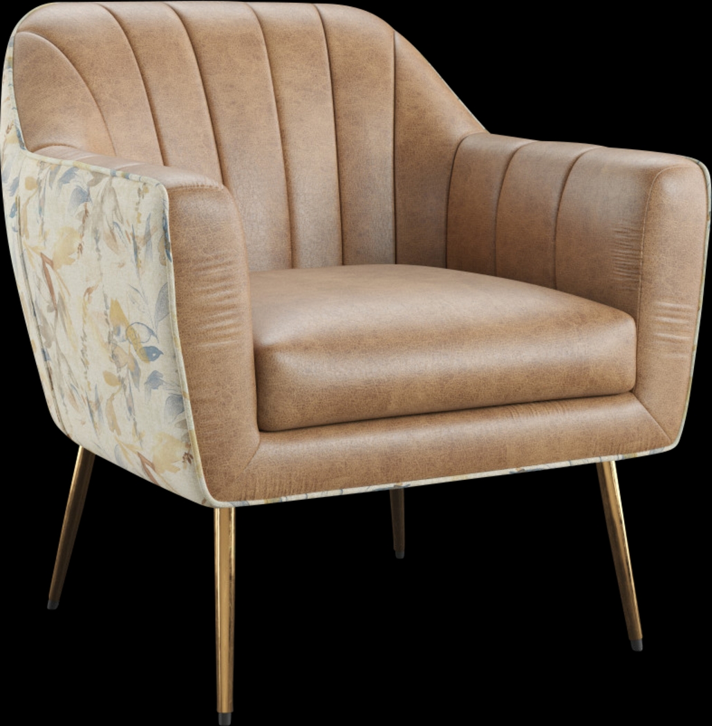 Hurstbourne Brown Accent Chair - Thumbnail - Image 1
