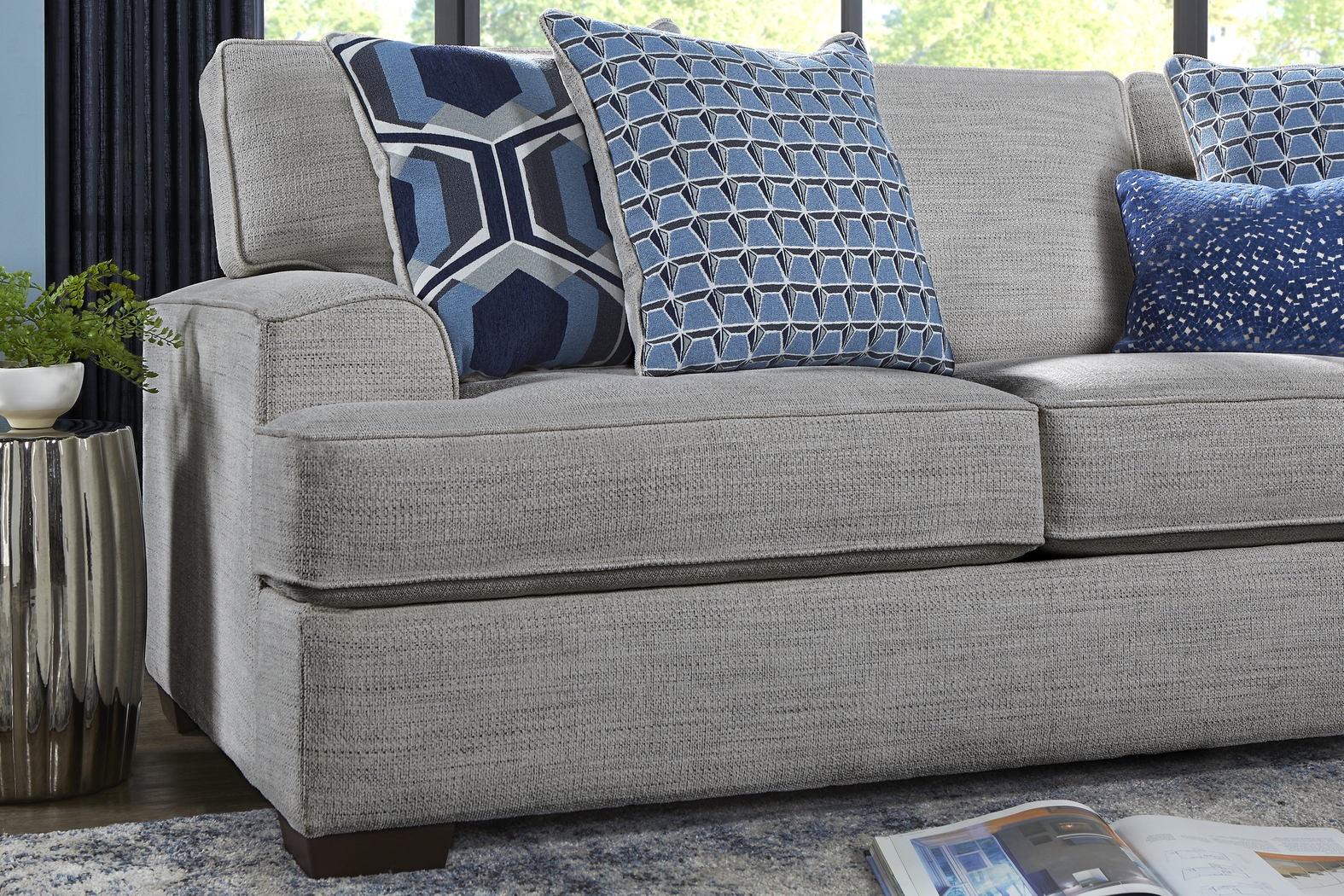 Hutchinson Gray 7 Pc Living Room with Gel Foam Sleeper - Thumbnail - Image 3