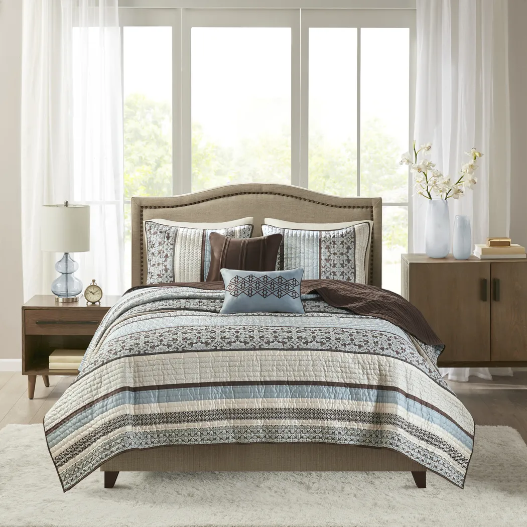 Huxley 5 Pc Full/Queen Coverlet Set - Thumbnail - Image 6