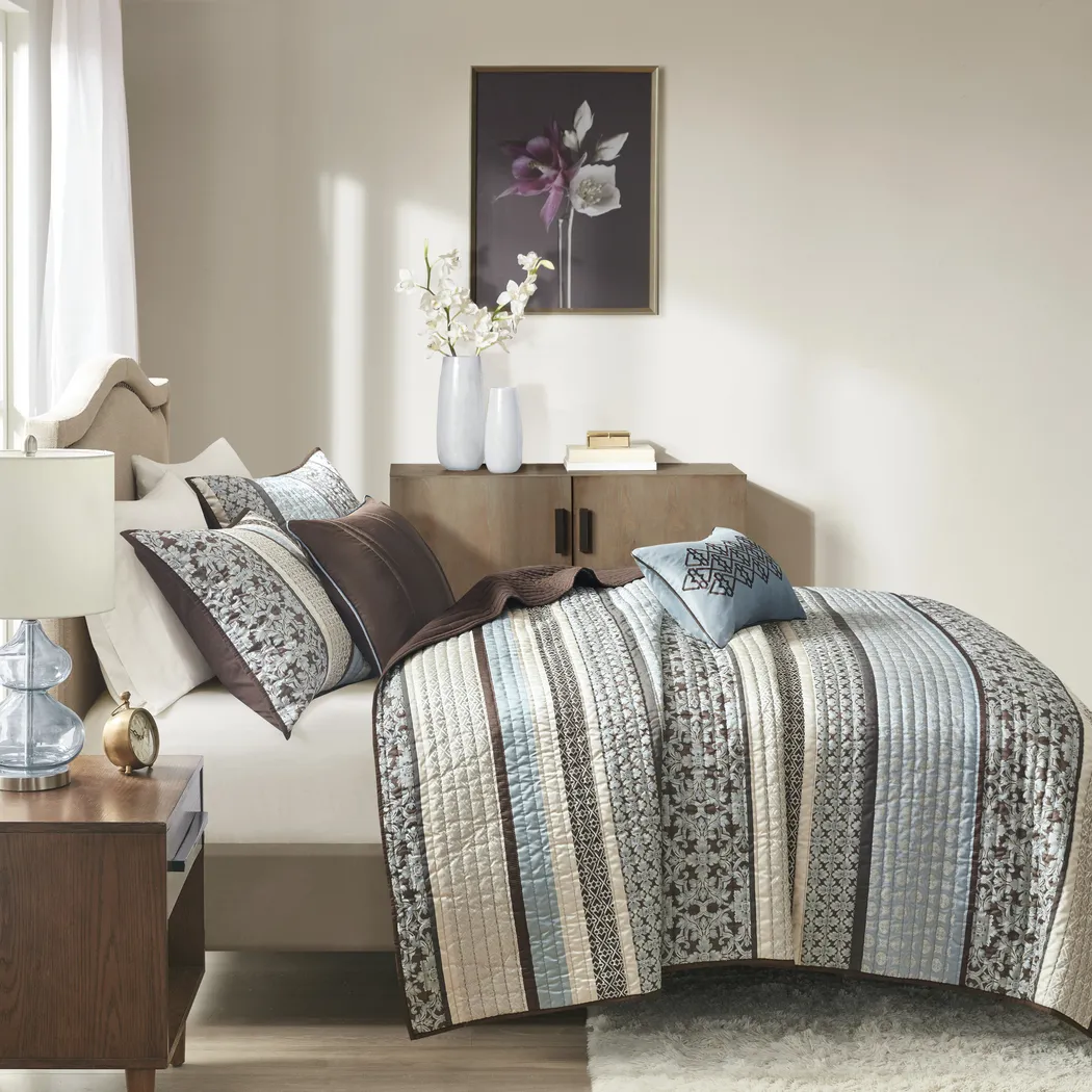 Huxley 5 Pc Full/Queen Coverlet Set - Thumbnail - Image 7