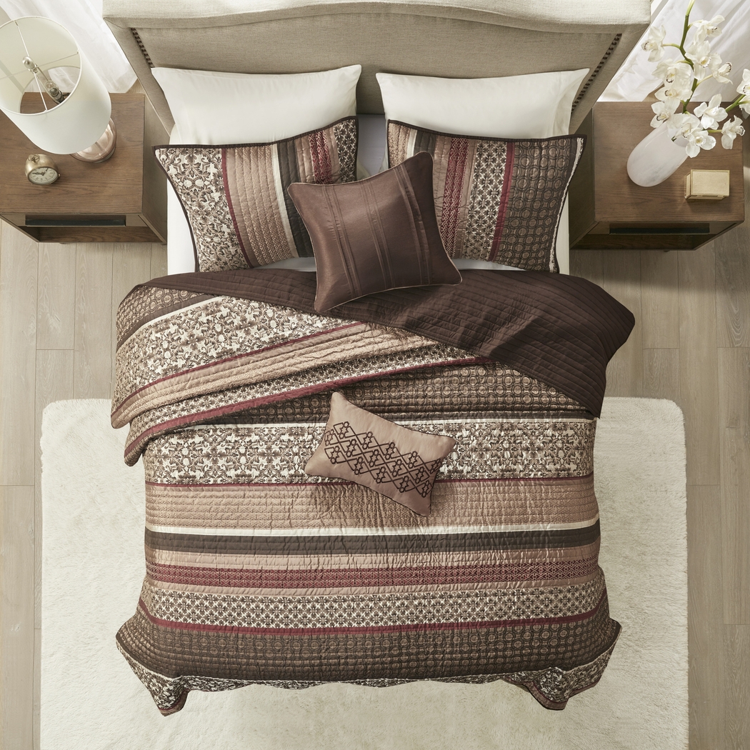 Huxley Red 5 Pc Full/Queen Coverlet Set - Thumbnail - Image 7