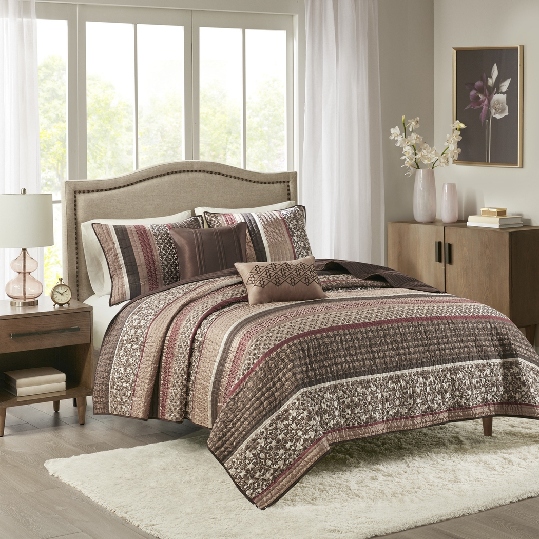 Huxley Red 5 Pc King Coverlet Set - Thumbnail - Image 1