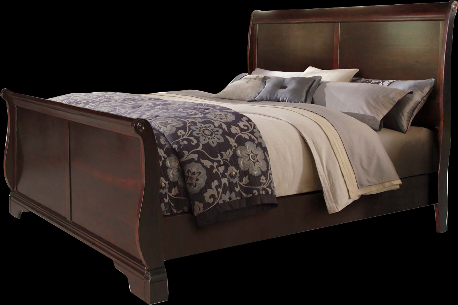 Hydeville Brown 5 Pc Queen Sleigh Bedroom - Thumbnail - Image 2