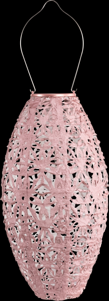 Hymin Estates Outdoor Pink Solar Lantern - Thumbnail - Image 1