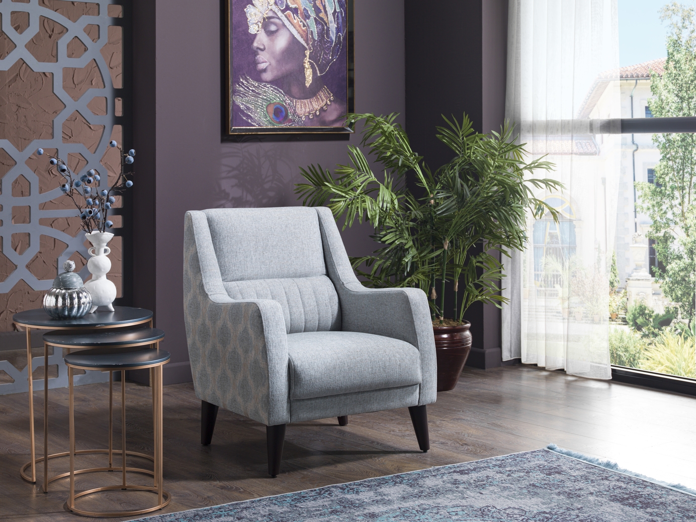 Ickenham Light Gray Accent Chair - Thumbnail - Image 3