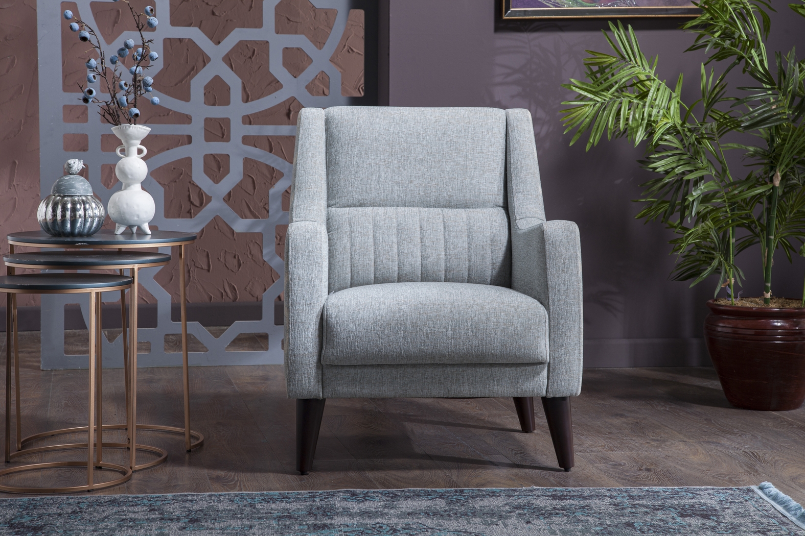 Ickenham Light Gray Accent Chair - Thumbnail - Image 4