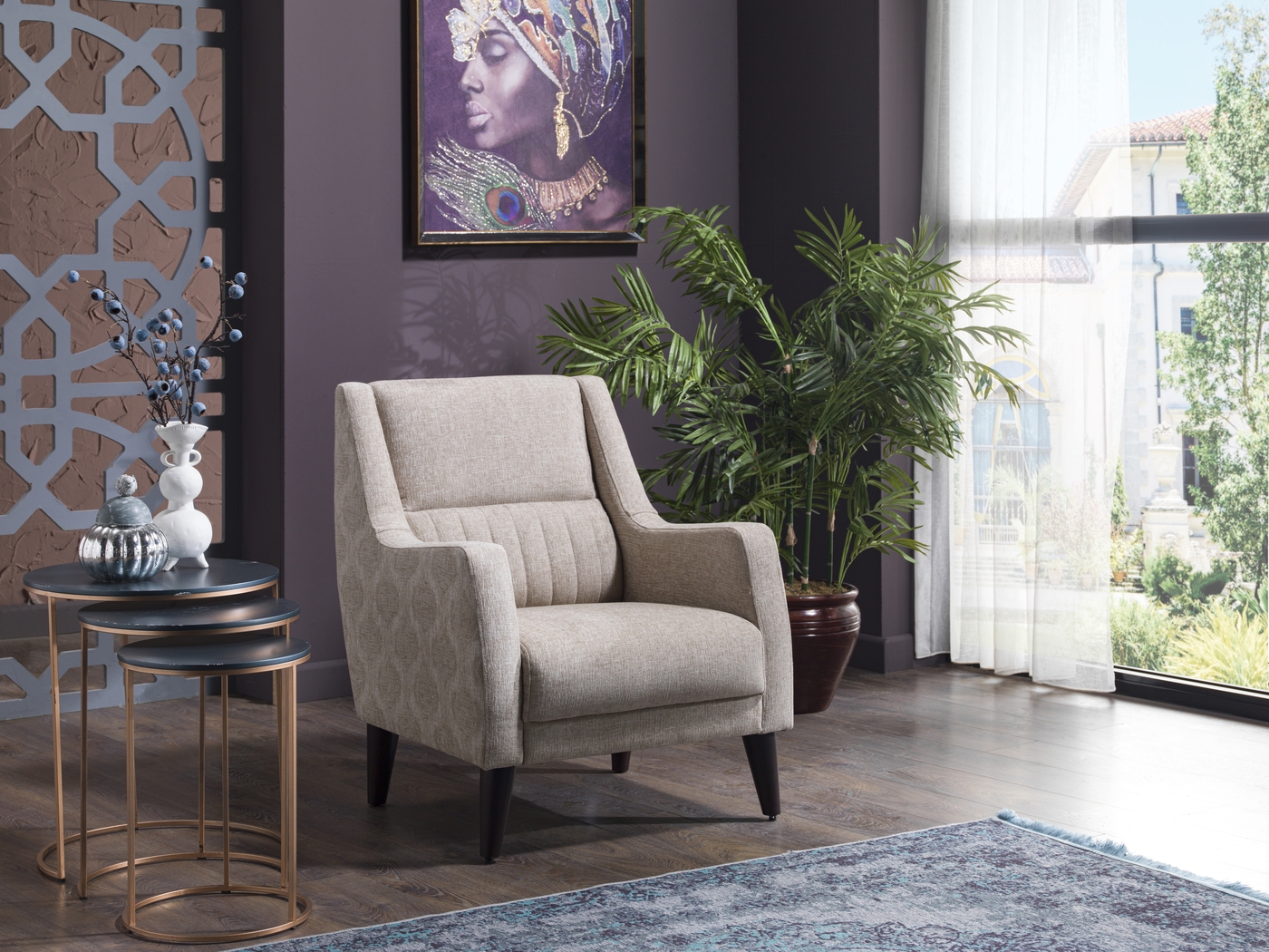 Ickenham Sandstone Accent Chair - Thumbnail - Image 3