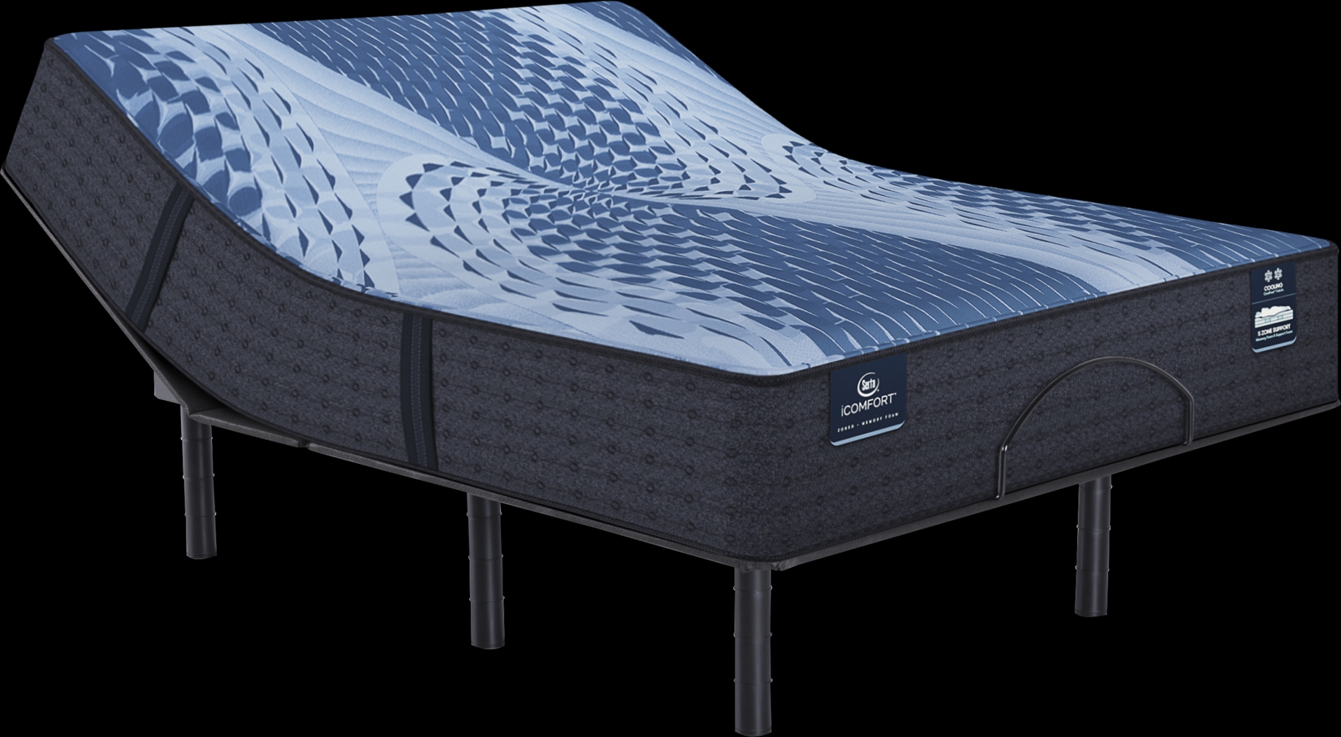 iComfort Aspire Plush Queen Mattress Set with Head Up Only Base - Thumbnail - Image 1