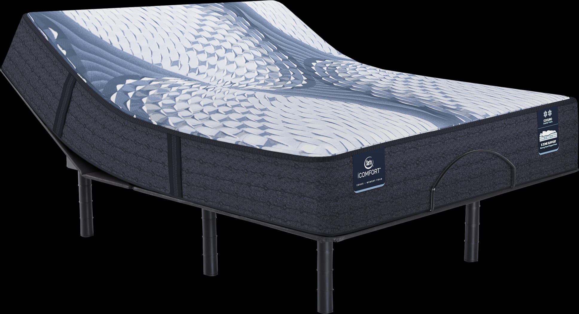 iComfort Aveda Medium King Mattress Set with Head Up Only Base - Thumbnail - Image 1