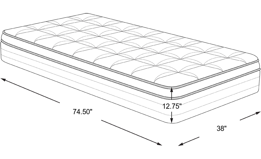 Dimension Image. Please refer to the Dimension Tab on this page for dimension details.