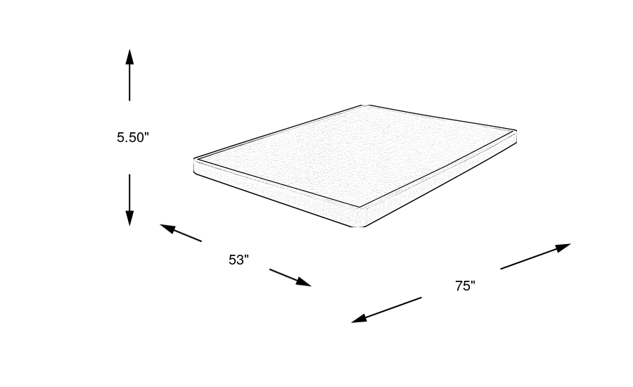 Dimension Image. Please refer to the Dimension Tab on this page for dimension details.