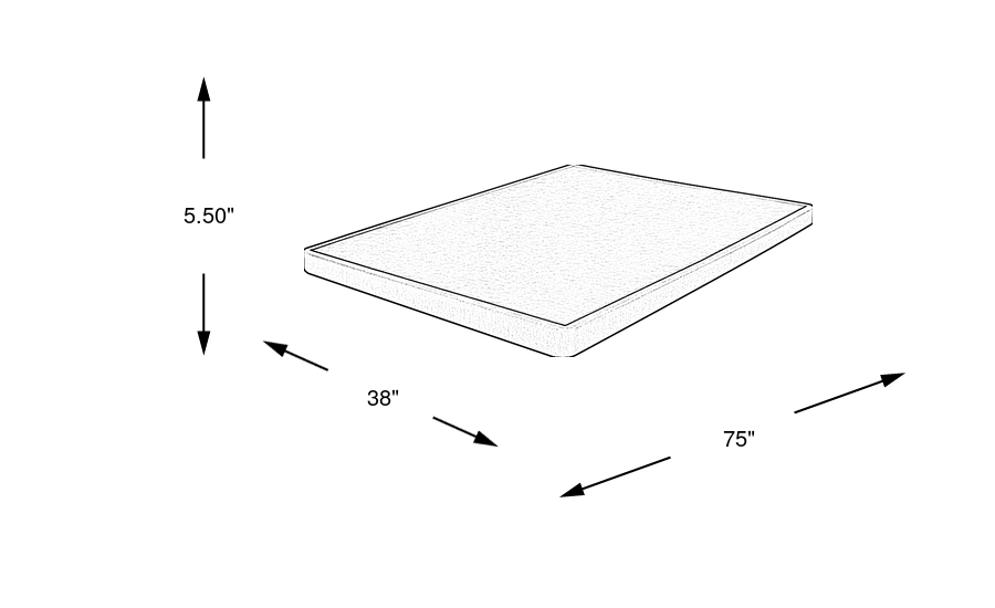 Dimension Image. Please refer to the Dimension Tab on this page for dimension details.