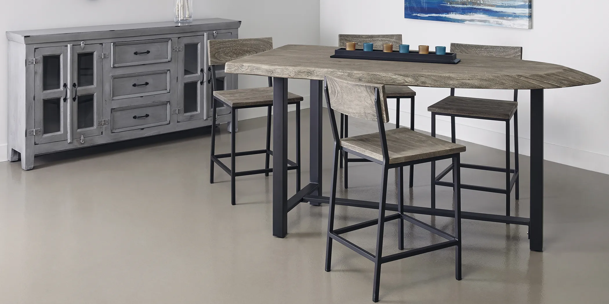Idaho Springs Gray 5 Pc Counter Height Dining Set - Thumbnail - Image 1