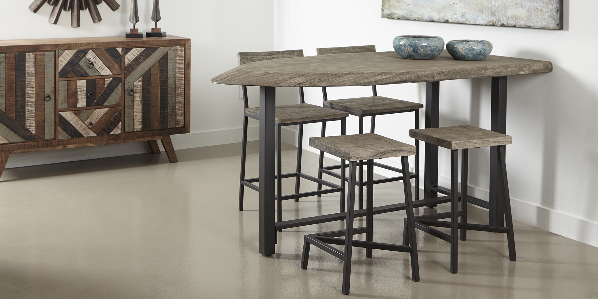 Idaho Springs Gray 5 Pc Counter Height Dining Set - Thumbnail - Image 1