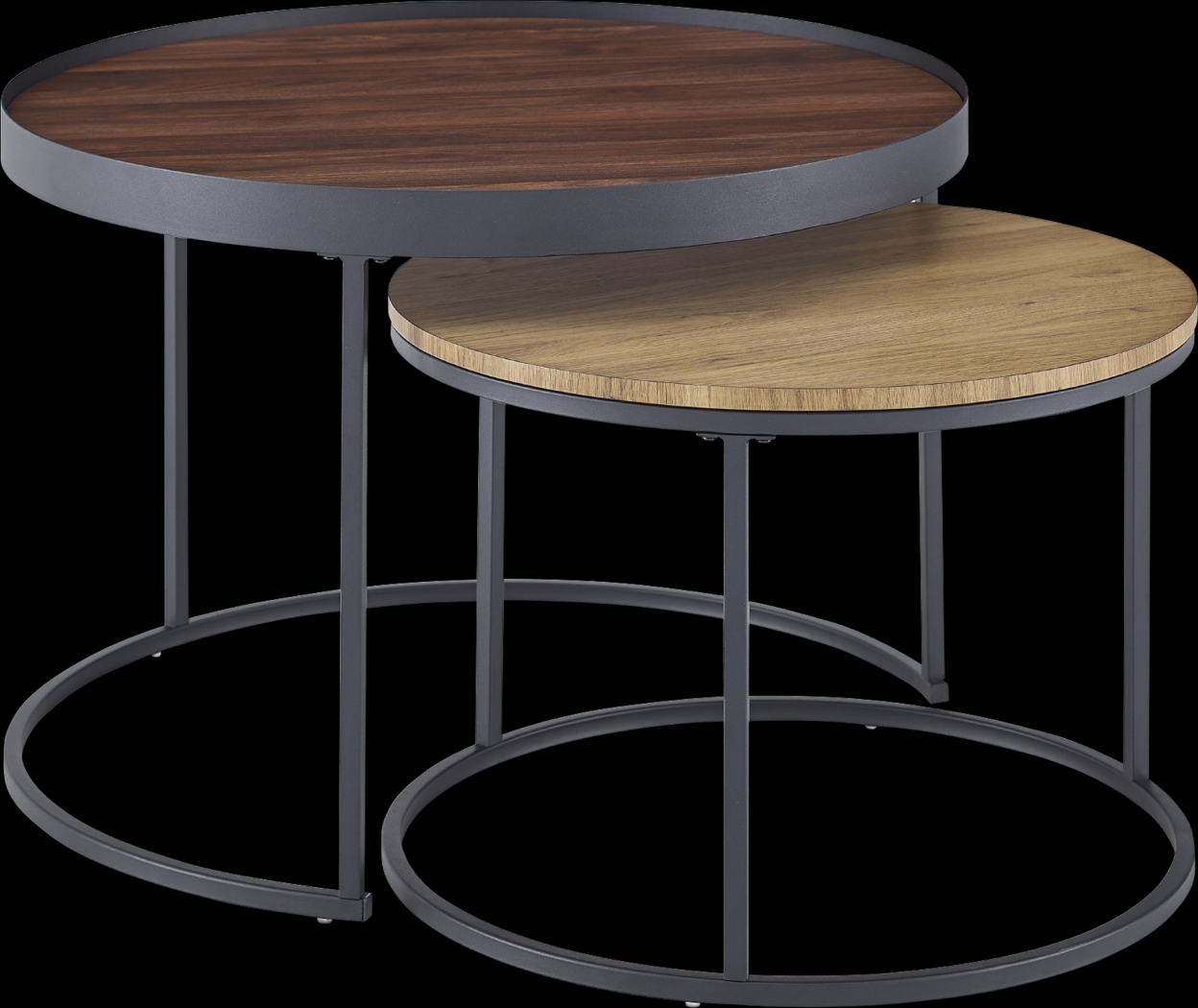 Idelbrook Walnut Nesting Cocktail Tables, Set of 2 - Thumbnail - Image 1