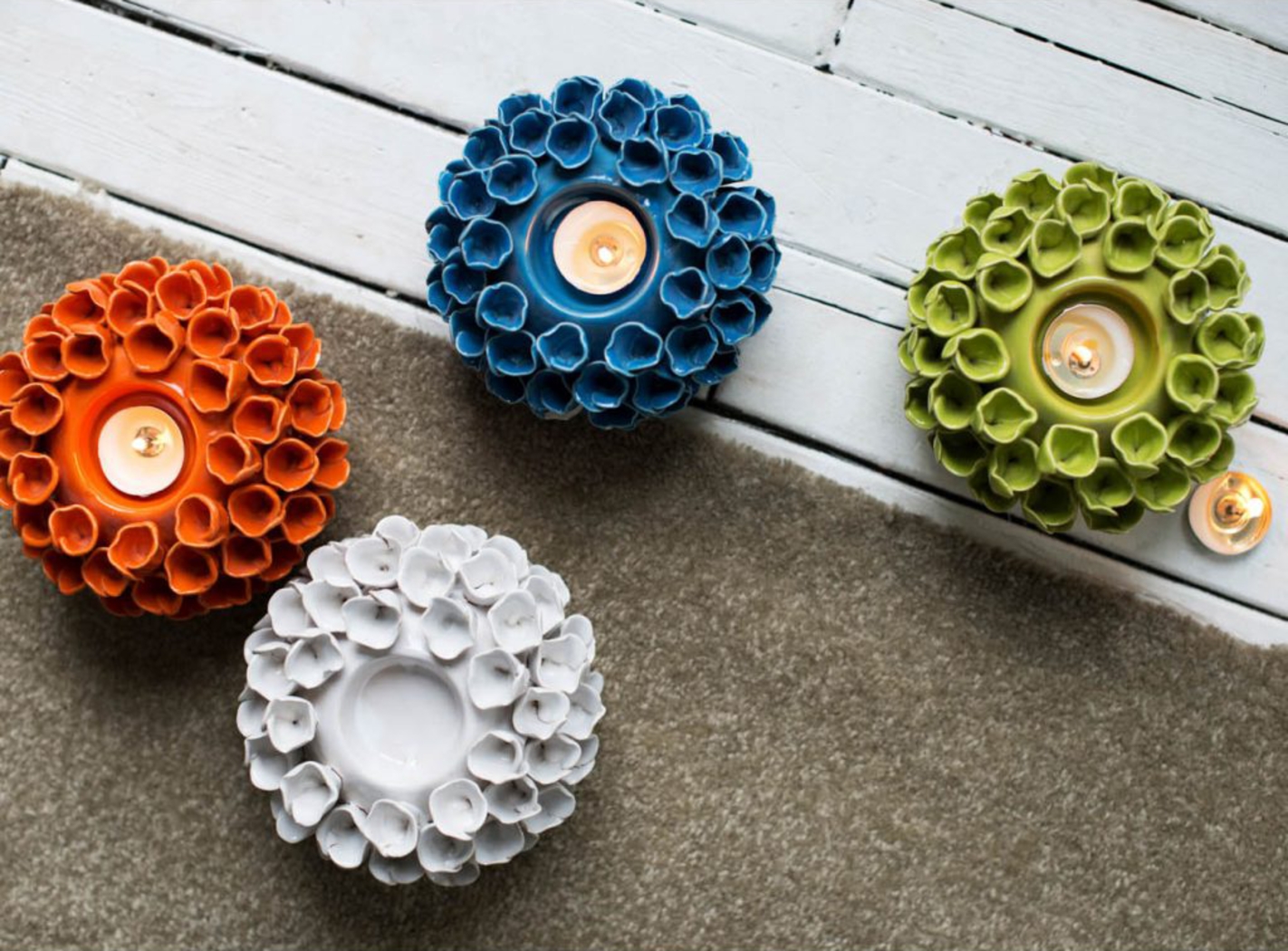 Idle Cay Orange Candle Holder - Thumbnail - Image 2